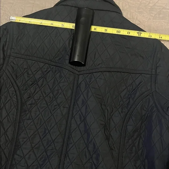 Barbour Black Quilted Belted Utility Technical Funnel Neck Lightweight Jacket 4 - Picture 12 of 13